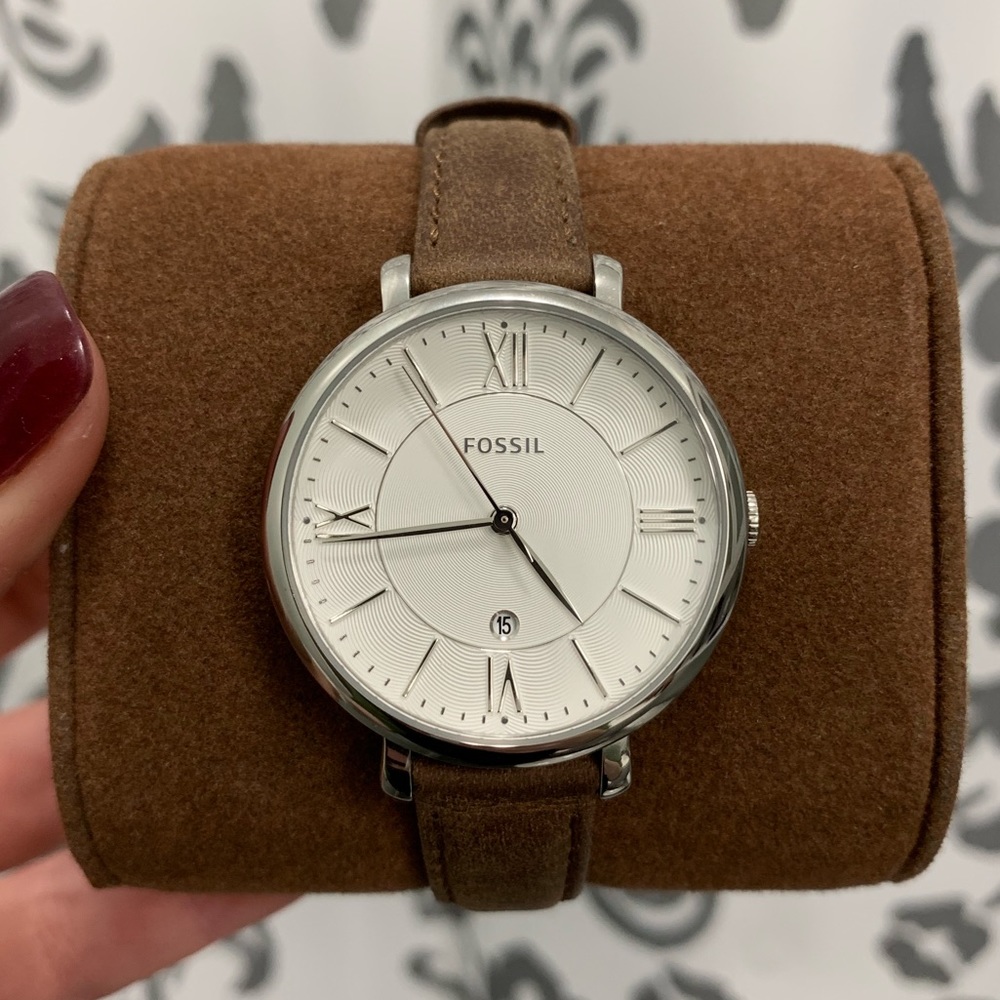 Fossil Watch with Brown Leather Band